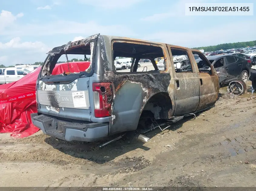 2002 Ford Excursion Limited VIN: 1FMSU43F02EA51455 Lot: 45552882