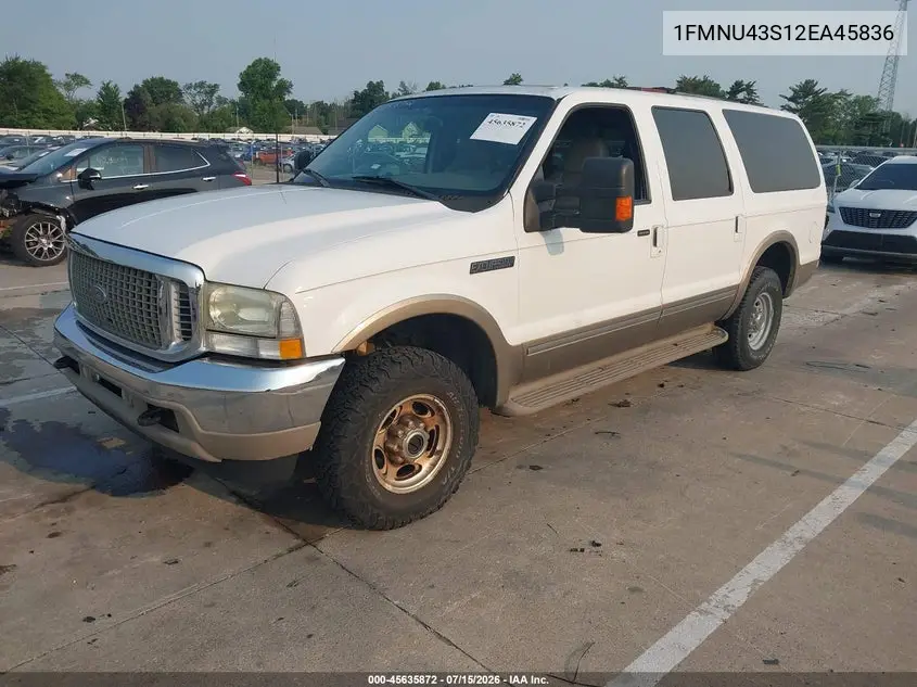 2002 Ford Excursion Limited VIN: 1FMNU43S12EA45836 Lot: 45635872