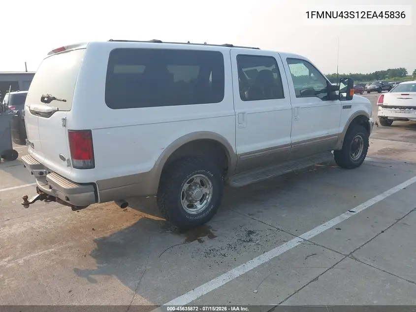 2002 Ford Excursion Limited VIN: 1FMNU43S12EA45836 Lot: 45635872