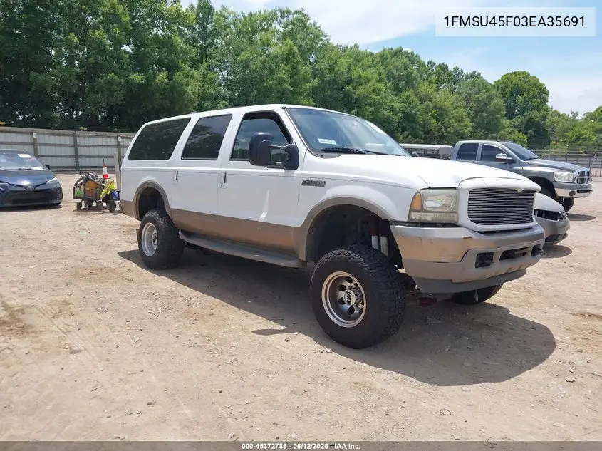 2003 Ford Excursion Eddie Bauer VIN: 1FMSU45F03EA35691 Lot: 45372785