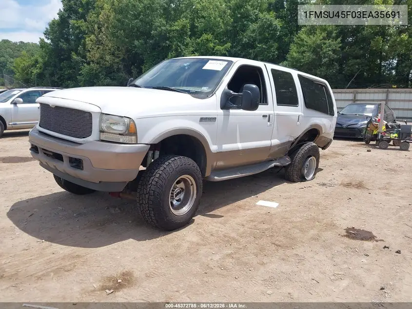 2003 Ford Excursion Eddie Bauer VIN: 1FMSU45F03EA35691 Lot: 45372785