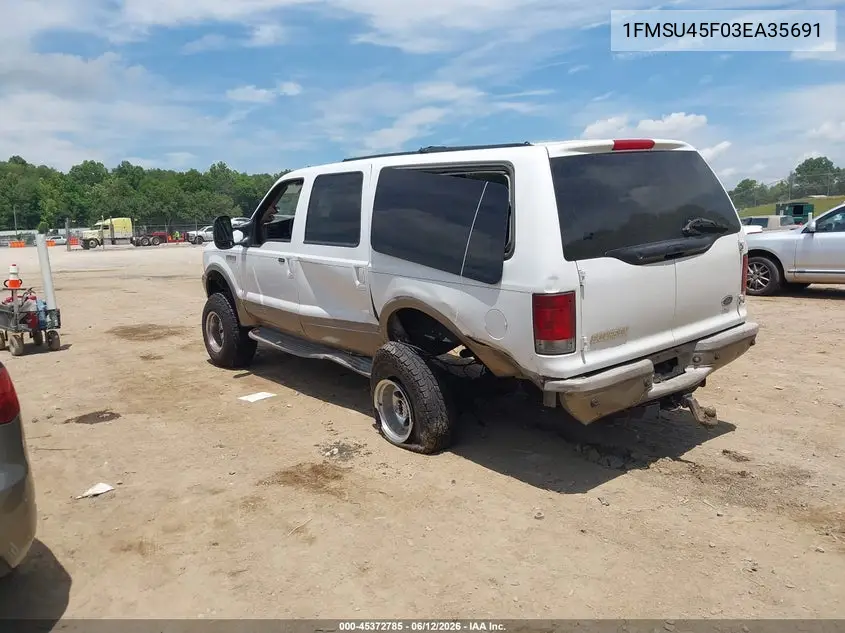 2003 Ford Excursion Eddie Bauer VIN: 1FMSU45F03EA35691 Lot: 45372785