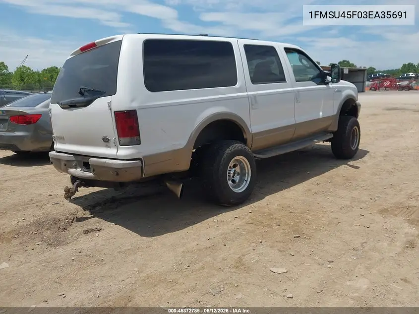 2003 Ford Excursion Eddie Bauer VIN: 1FMSU45F03EA35691 Lot: 45372785