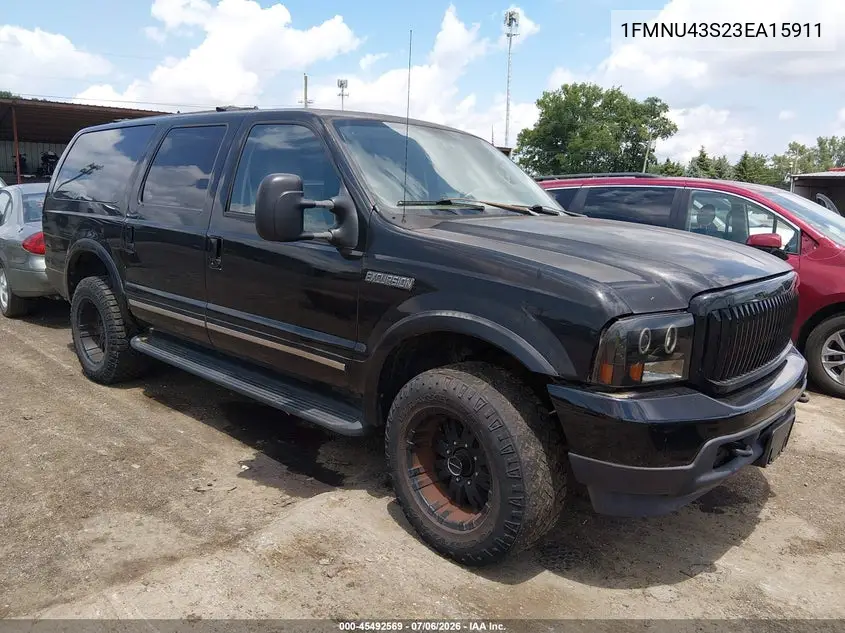 2003 Ford Excursion Limited VIN: 1FMNU43S23EA15911 Lot: 45492569