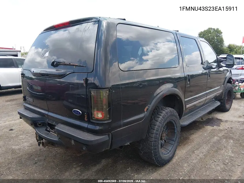 2003 Ford Excursion Limited VIN: 1FMNU43S23EA15911 Lot: 45492569
