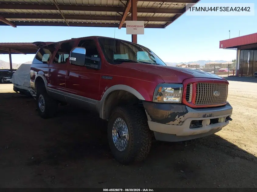 2003 Ford Excursion Eddie Bauer VIN: 1FMNU44F53EA42442 Lot: 45526079