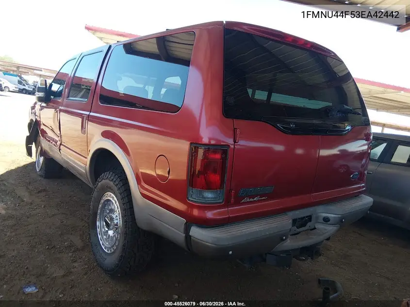 2003 Ford Excursion Eddie Bauer VIN: 1FMNU44F53EA42442 Lot: 45526079