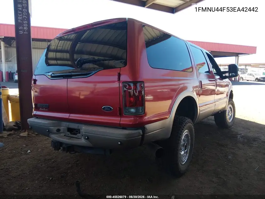2003 Ford Excursion Eddie Bauer VIN: 1FMNU44F53EA42442 Lot: 45526079