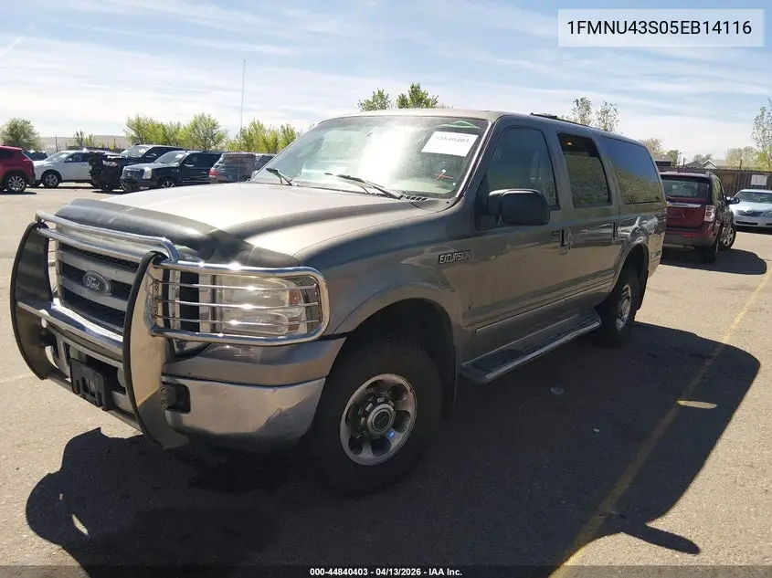 2005 Ford Excursion Limited VIN: 1FMNU43S05EB14116 Lot: 44840403
