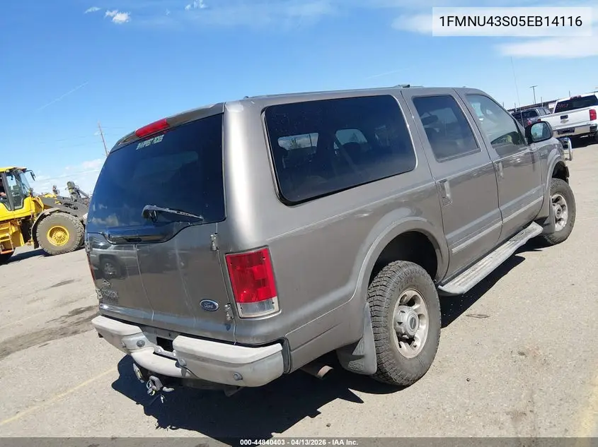 2005 Ford Excursion Limited VIN: 1FMNU43S05EB14116 Lot: 44840403