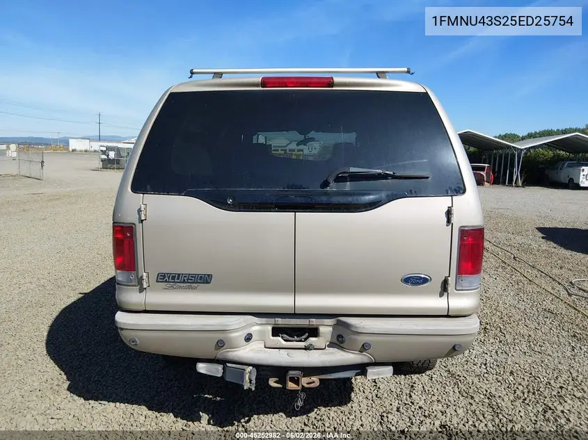2005 Ford Excursion Limited VIN: 1FMNU43S25ED25754 Lot: 45252982