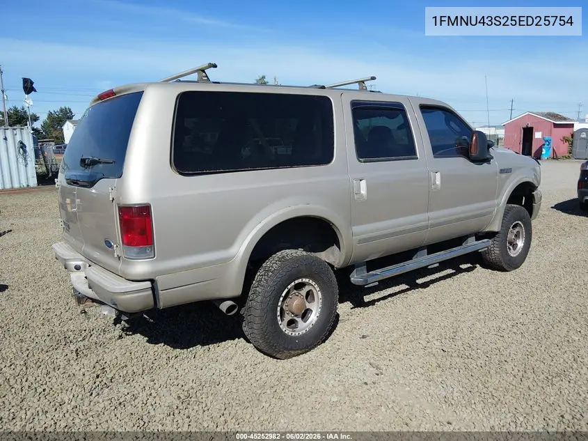 2005 Ford Excursion Limited VIN: 1FMNU43S25ED25754 Lot: 45252982