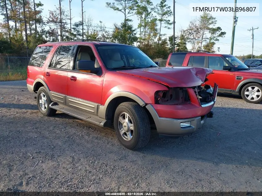1FMRU17W03LB96807 2003 Ford Expedition Eddie Bauer
