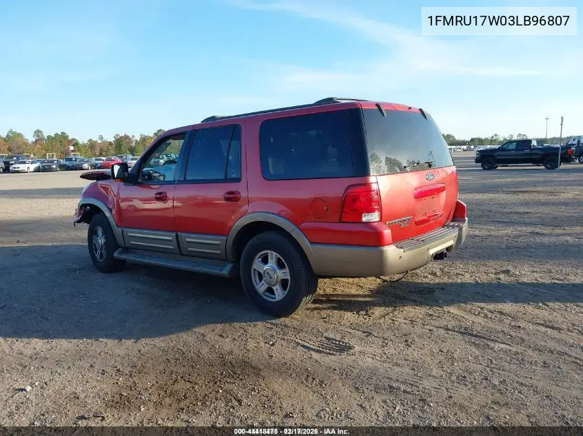 1FMRU17W03LB96807 2003 Ford Expedition Eddie Bauer