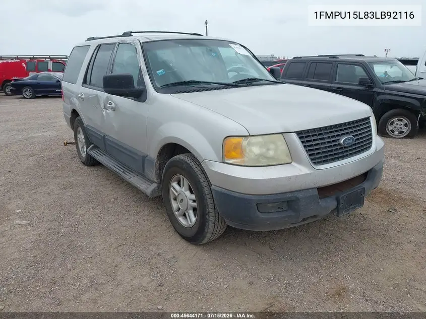 2003 Ford Expedition Xlt VIN: 1FMPU15L83LB92116 Lot: 45644171
