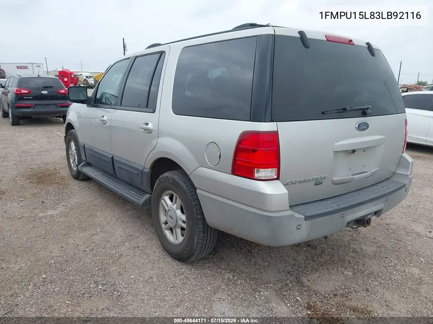 2003 Ford Expedition Xlt VIN: 1FMPU15L83LB92116 Lot: 45644171
