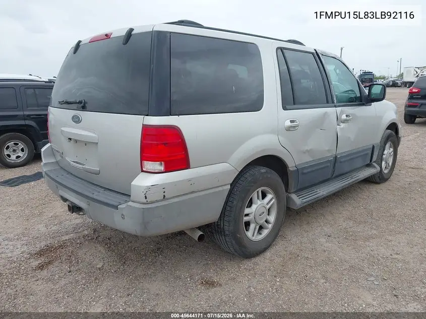 2003 Ford Expedition Xlt VIN: 1FMPU15L83LB92116 Lot: 45644171