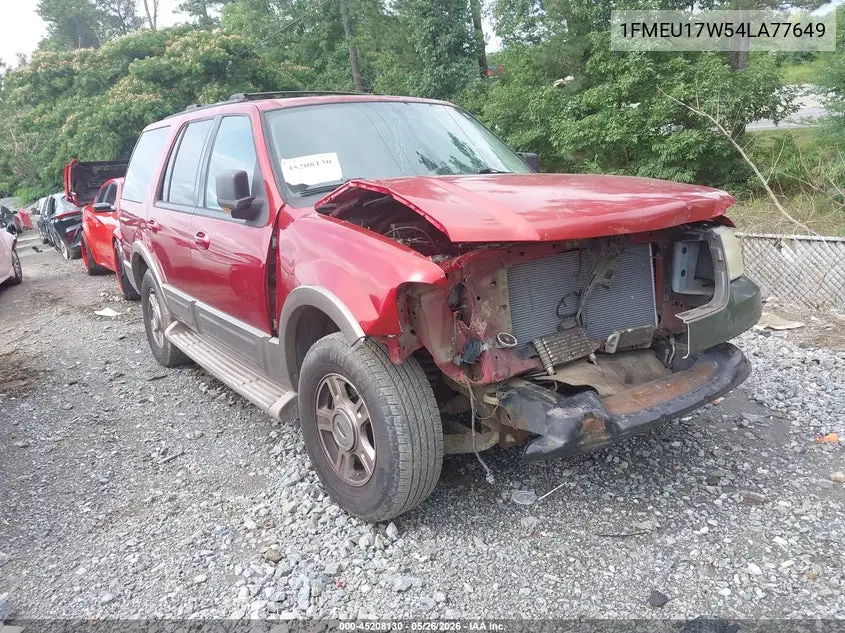 2004 Ford Expedition Eddie Bauer VIN: 1FMEU17W54LA77649 Lot: 45208130