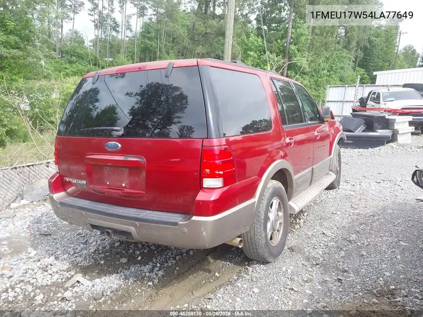 2004 Ford Expedition Eddie Bauer VIN: 1FMEU17W54LA77649 Lot: 45208130