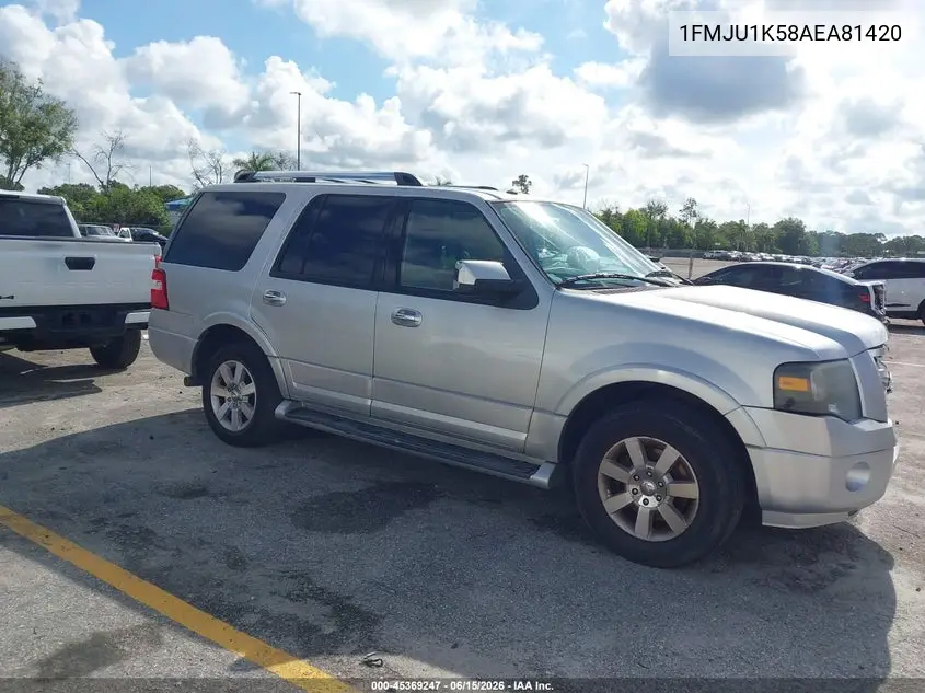 2010 Ford Expedition Limited VIN: 1FMJU1K58AEA81420 Lot: 45369247