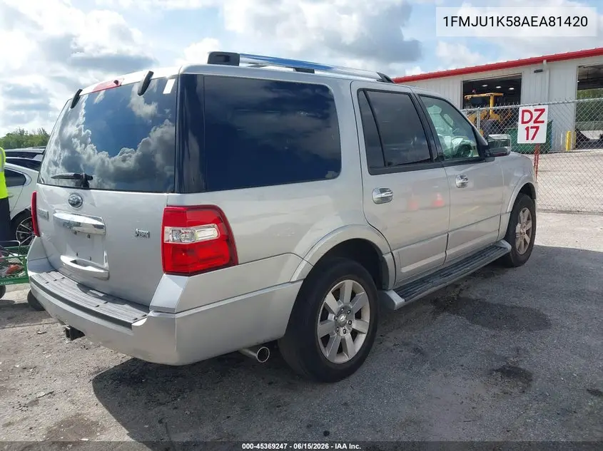 2010 Ford Expedition Limited VIN: 1FMJU1K58AEA81420 Lot: 45369247