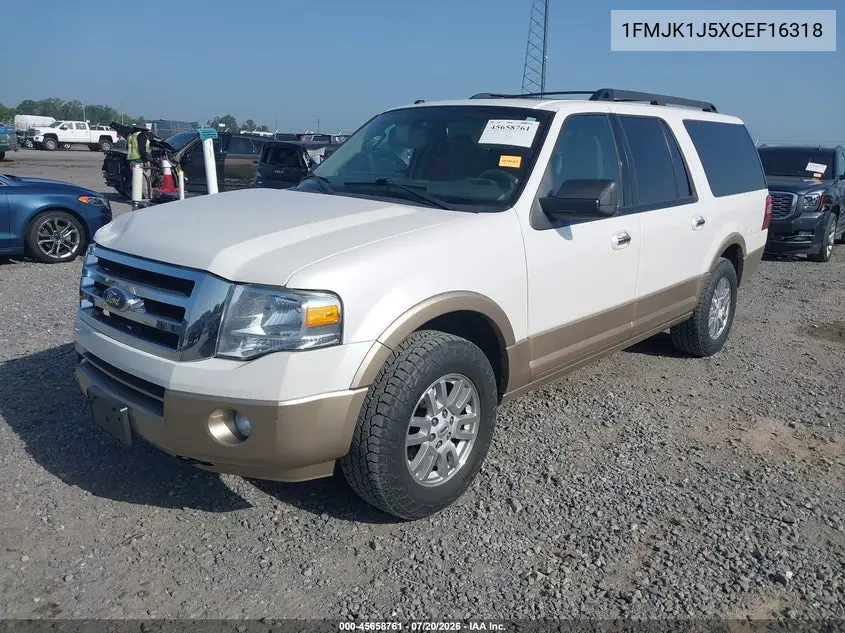 2012 Ford Expedition El Xlt VIN: 1FMJK1J5XCEF16318 Lot: 45658761