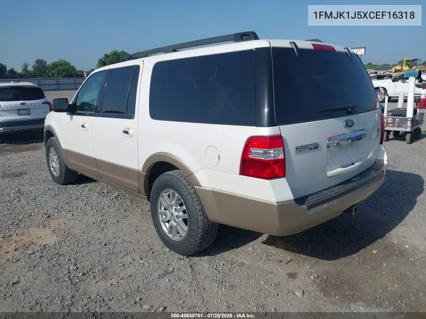 2012 Ford Expedition El Xlt VIN: 1FMJK1J5XCEF16318 Lot: 45658761