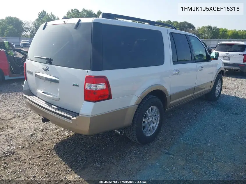 2012 Ford Expedition El Xlt VIN: 1FMJK1J5XCEF16318 Lot: 45658761