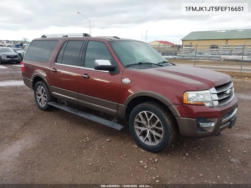 1FMJK1JT5FEF16651 2015 Ford Expedition El King Ranch