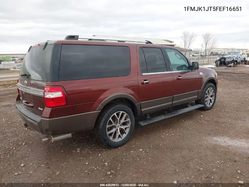 1FMJK1JT5FEF16651 2015 Ford Expedition El King Ranch