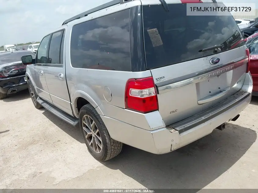 2015 Ford Expedition El Xlt VIN: 1FMJK1HT6FEF31729 Lot: 45651681