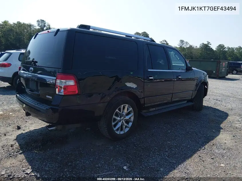 2016 Ford Expedition El Limited VIN: 1FMJK1KT7GEF43494 Lot: 45353299