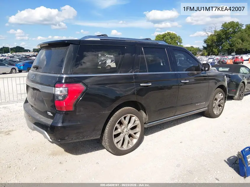 2019 Ford Expedition Platinum VIN: 1FMJU1MT7KEA42007 Lot: 45406161