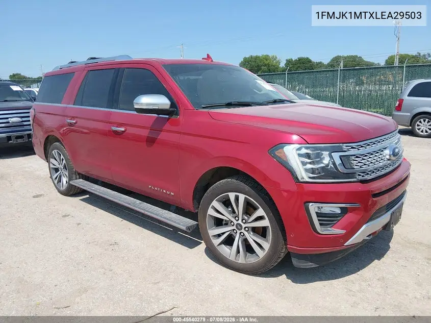 2020 Ford Expedition Platinum Max VIN: 1FMJK1MTXLEA29503 Lot: 45540279
