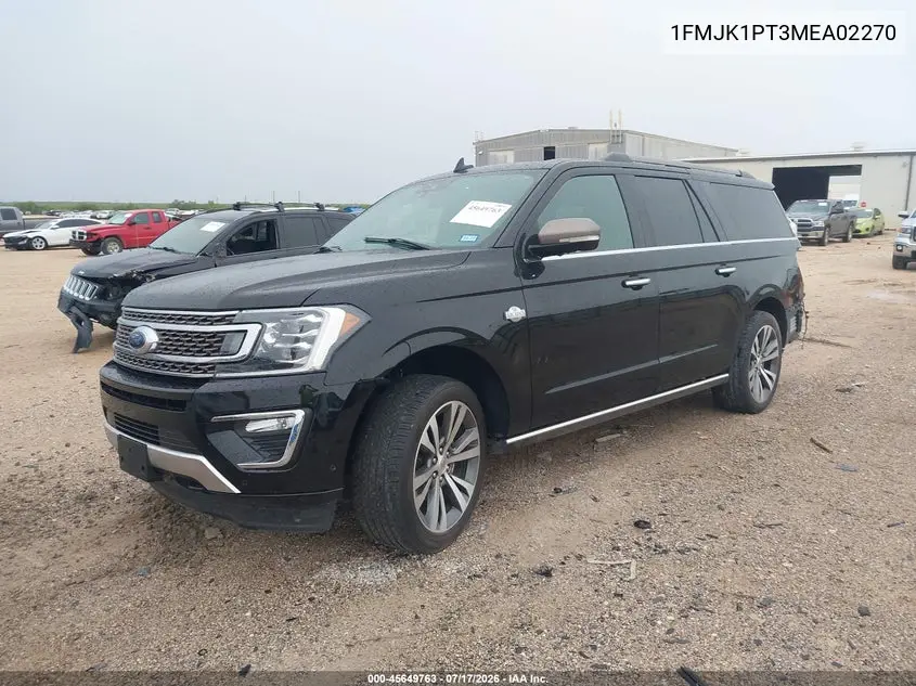 2021 Ford Expedition King Ranch Max VIN: 1FMJK1PT3MEA02270 Lot: 45649763