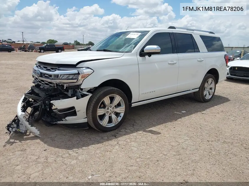 2024 Ford Expedition Platinum Max VIN: 1FMJK1M81REA78206 Lot: 45658738