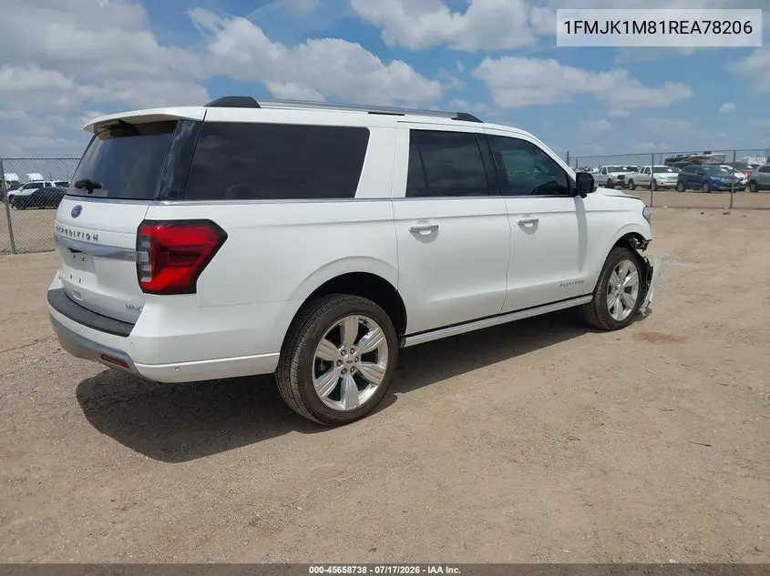 2024 Ford Expedition Platinum Max VIN: 1FMJK1M81REA78206 Lot: 45658738