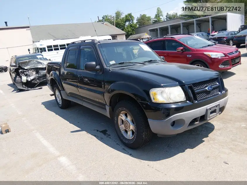 2001 Ford Explorer Sport Trac VIN: 1FMZU77E81UB72742 Lot: 45512282