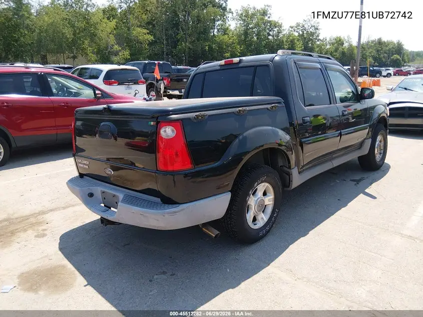 2001 Ford Explorer Sport Trac VIN: 1FMZU77E81UB72742 Lot: 45512282