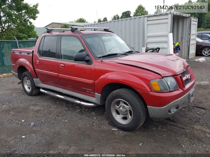 2001 Ford Explorer Sport Trac VIN: 1FMZU67E21UC92143 Lot: 45592172