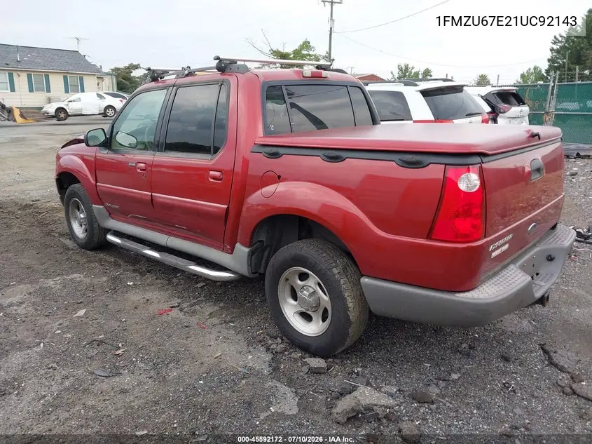2001 Ford Explorer Sport Trac VIN: 1FMZU67E21UC92143 Lot: 45592172