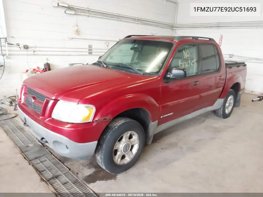 2002 Ford Explorer Sport Trac VIN: 1FMZU77E92UC51693 Lot: 45144510