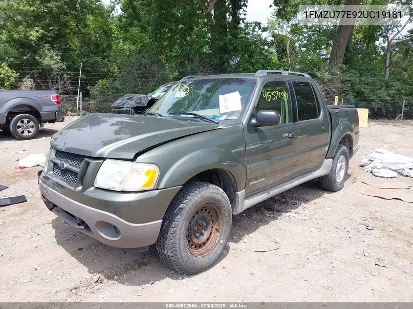 2002 Ford Explorer Sport Trac VIN: 1FMZU77E92UC19181 Lot: 45572584
