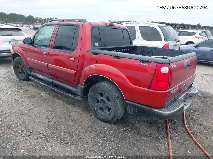 2003 Ford Explorer Sport Trac Xls/Xlt VIN: 1FMZU67E53UA00794 Lot: 44680815