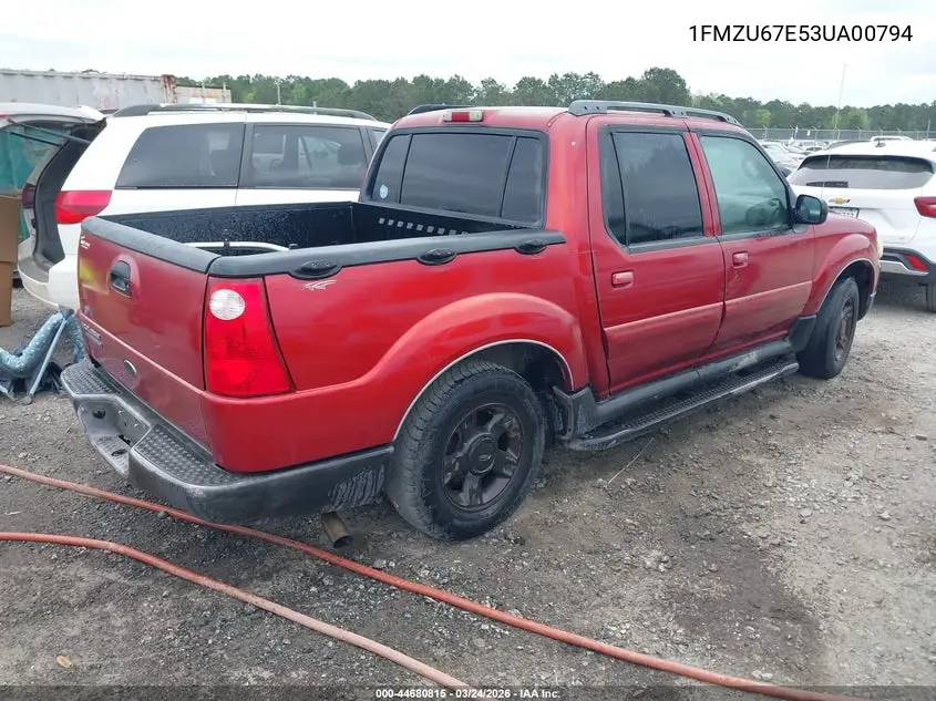 2003 Ford Explorer Sport Trac Xls/Xlt VIN: 1FMZU67E53UA00794 Lot: 44680815