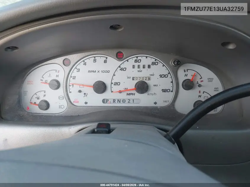 2003 Ford Explorer Sport Trac Xls/Xlt VIN: 1FMZU77E13UA32759 Lot: 44791424