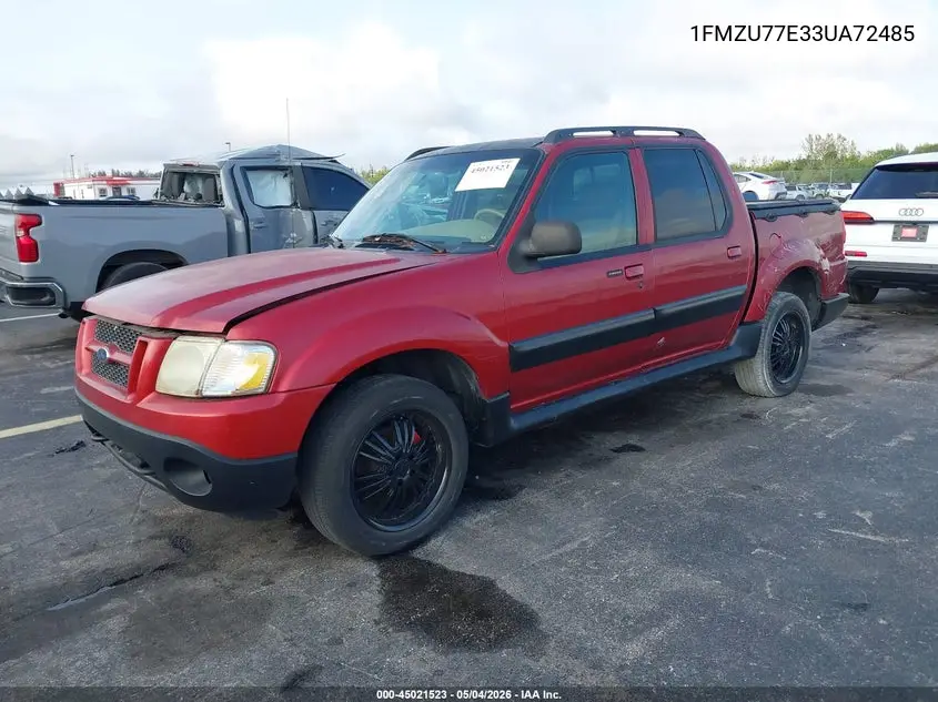 2003 Ford Explorer Sport Trac Xls/Xlt VIN: 1FMZU77E33UA72485 Lot: 45021523