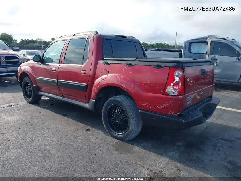 2003 Ford Explorer Sport Trac Xls/Xlt VIN: 1FMZU77E33UA72485 Lot: 45021523