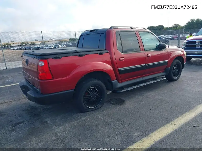 2003 Ford Explorer Sport Trac Xls/Xlt VIN: 1FMZU77E33UA72485 Lot: 45021523