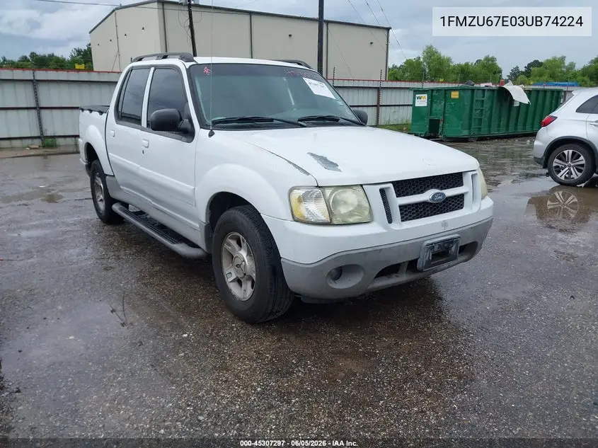 2003 Ford Explorer Sport Trac Xls/Xlt VIN: 1FMZU67E03UB74224 Lot: 45307297